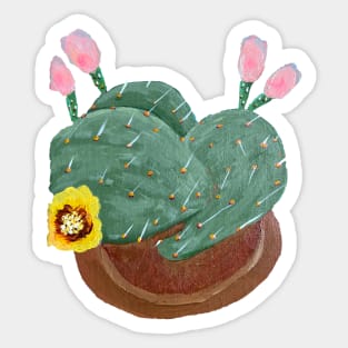 Hand Painted Prickly Pear Cactus Sticker